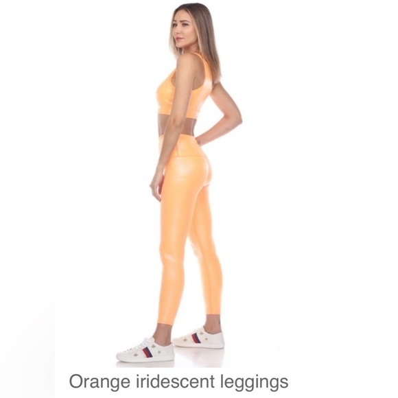 Orange iridescent leggings and top - Picture 1 of 9